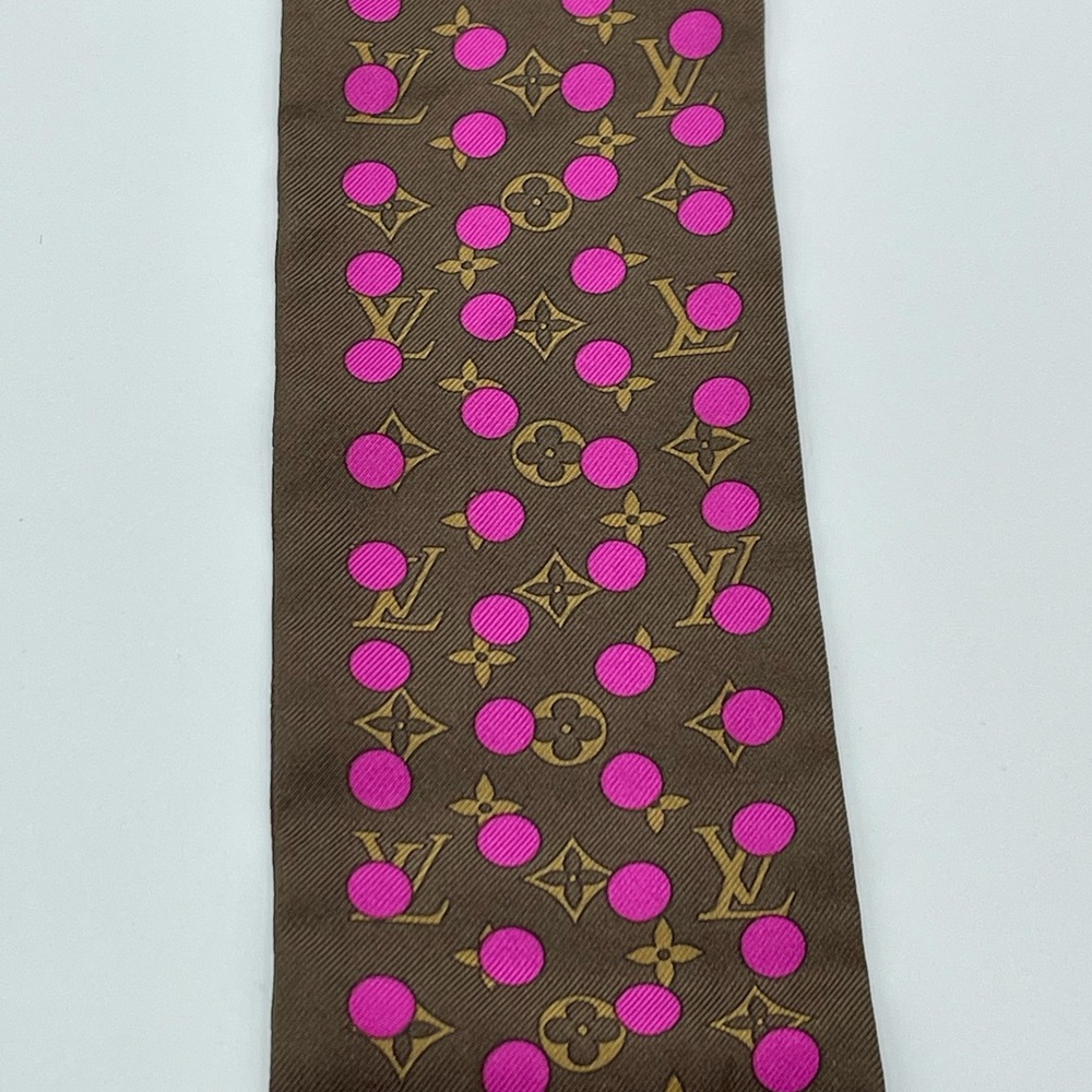 Louis Vuitton Perforated Dots Bandeau Neckerchief Scarf Chocker Twilly Wrap Rare - Picture 8 of 16